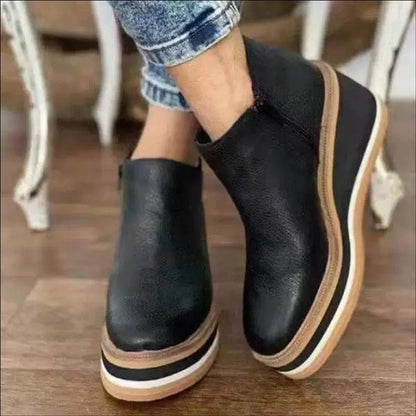 Dam Ankelstövlar Kilklack Stretchigt Material Ergonomisk Design 8