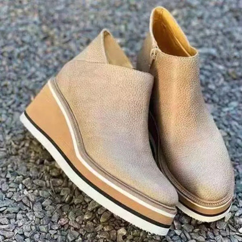 Dam Ankelstövlar Kilklack Stretchigt Material Ergonomisk Design 9