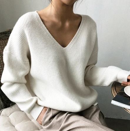 Stickad Dam Tröja i Akryl med Klassisk Design – Mysig Passform för Höst och Vinter, Finns i Storlekar S-XL 5
