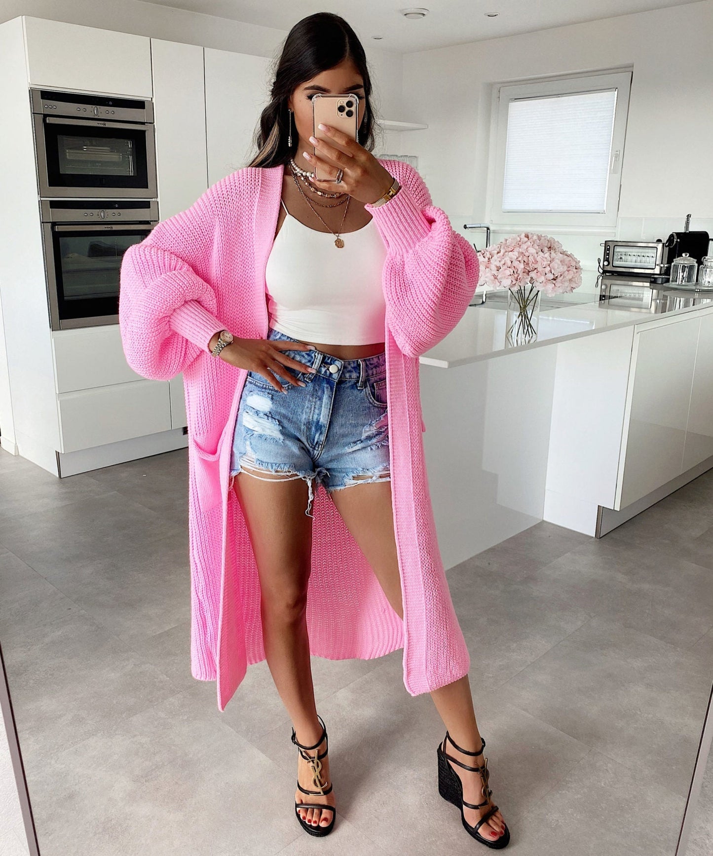 Dam Maxi Klänning Elegant Polyester för Fina Tillfällen-4