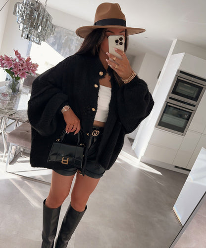 Variant image for Lång Kofta Dam Elegant Design 100% Akryl Cardigan för Vardags och Formella Tillfällen-4