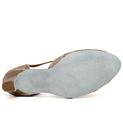 Kvinnors Dansskor Dam Balsal och Latin Glitter Lycra 7 cm Klack 3
