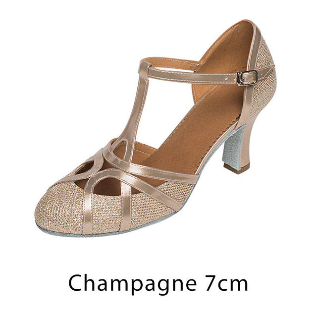 Kvinnors Dansskor Dam Balsal och Latin Glitter Lycra 7 cm Klack 1