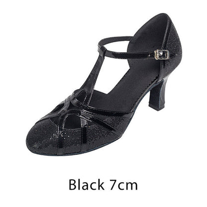 Kvinnors Dansskor Dam Balsal och Latin Glitter Lycra 7 cm Klack 8