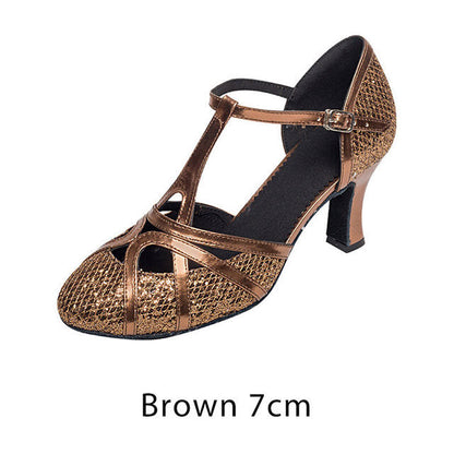 Kvinnors Dansskor Dam Balsal och Latin Glitter Lycra 7 cm Klack 9