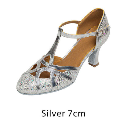 Kvinnors Dansskor Dam Balsal och Latin Glitter Lycra 7 cm Klack 10