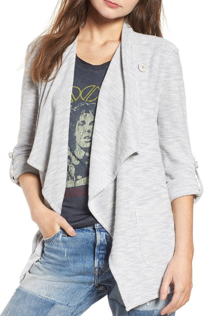 Lång Kofta Dam Modern Frontrappning Högkvalitativt Material 3