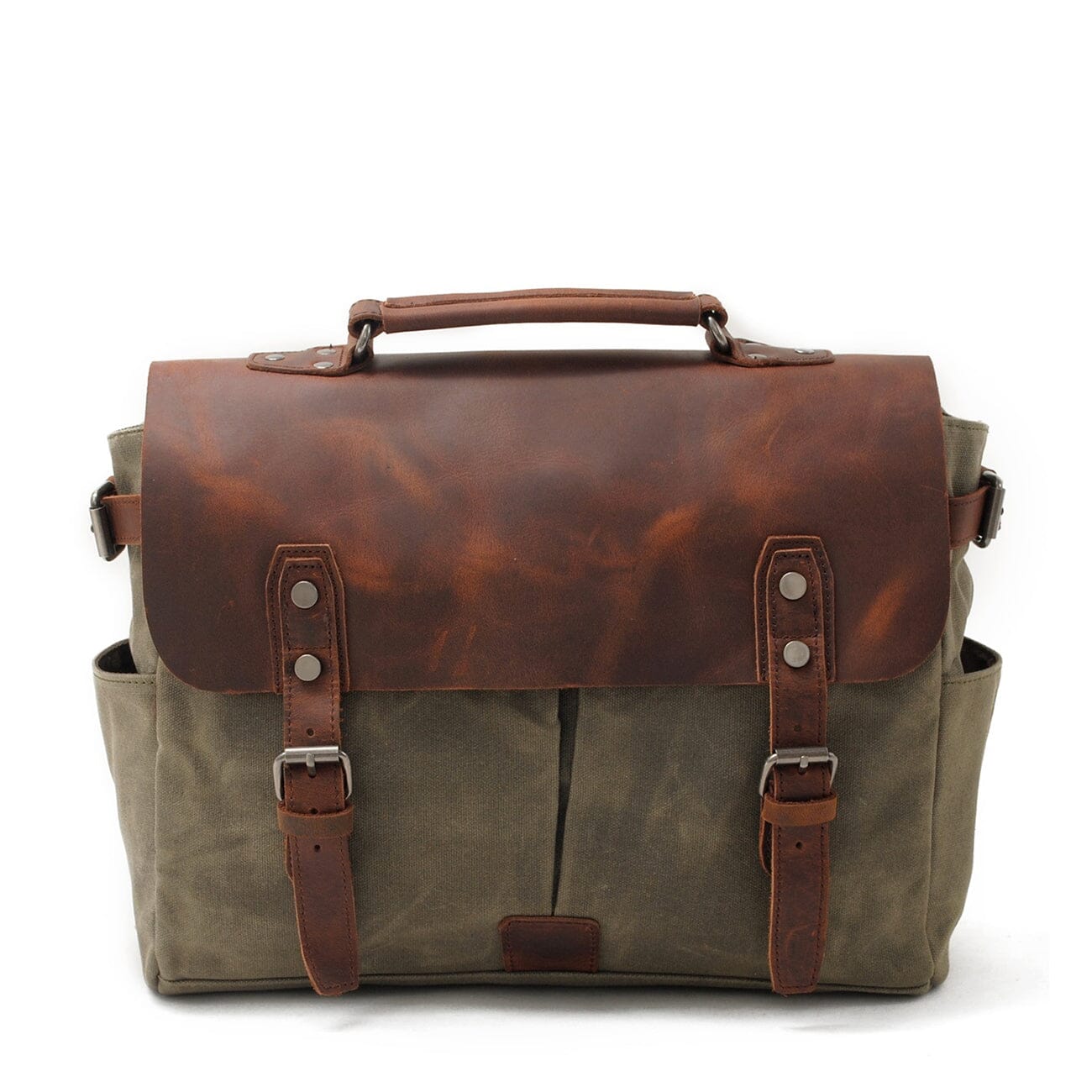 Variant image for Unisex Axelväska Vintage-Inspirerad Vaxad Bomull och Läder-2
