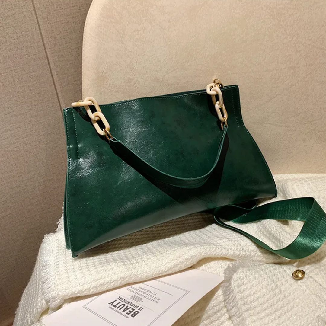 Dam Axelväska Crossbody Läder med Kedjedetaljer-2