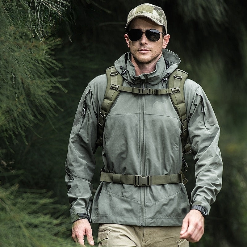 Herr Höstjacka Vindtät Softshell Med Avtagbar Huva-2