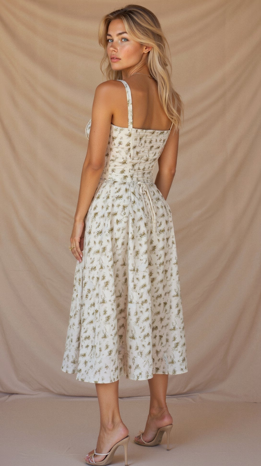 Kvinnors Midjeklänning Svängande Kjol Lätt Material-6