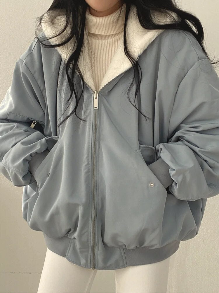 Damjacka Överdimensionerad Vinter Tjock Polyester 6