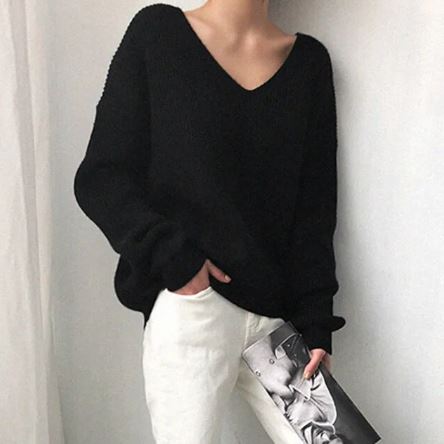 Stickad Dam Tröja i Akryl med Klassisk Design – Mysig Passform för Höst och Vinter, Finns i Storlekar S-XL 6
