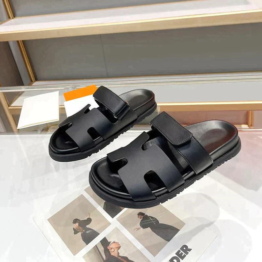 Herrsandaler H-formad Design med Kardborrfäste Syntetmaterial 1