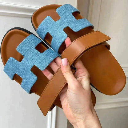 Herrsandaler H-formad Design med Kardborrfäste Syntetmaterial 4