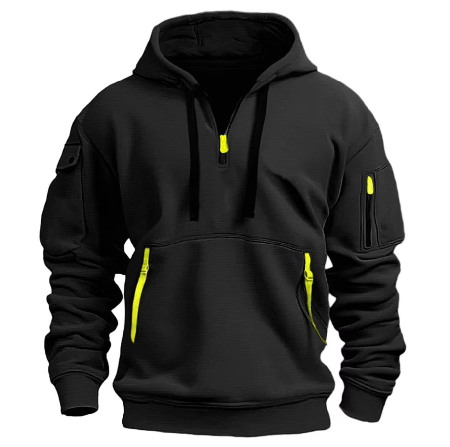 Herren Hoodie Avslappnad Bomull Löst Passform-4