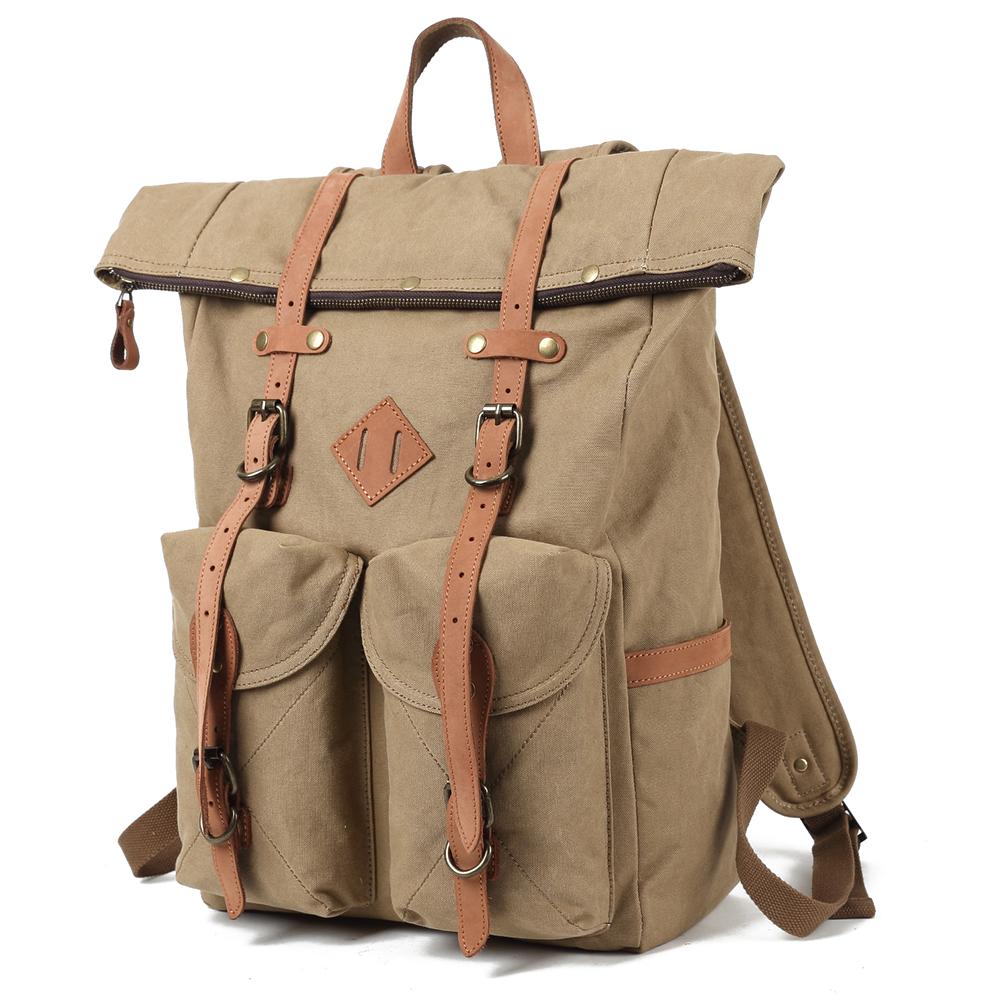 Unisex Ryggsäck Canvas Hållbar Praktisk för Laptop-5