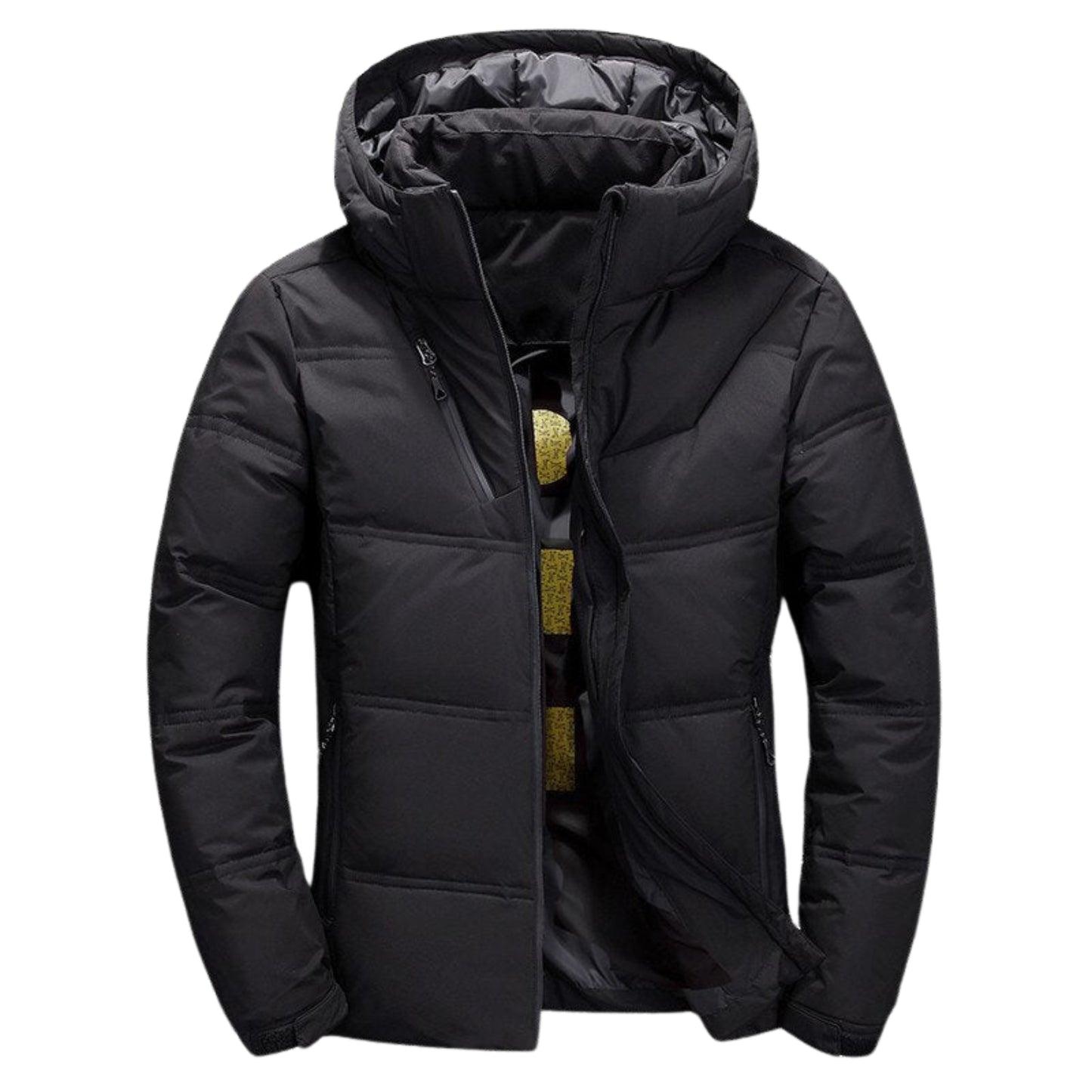Herr Vinterjacka Avtagbar Huva Polyester Tjock Isolering