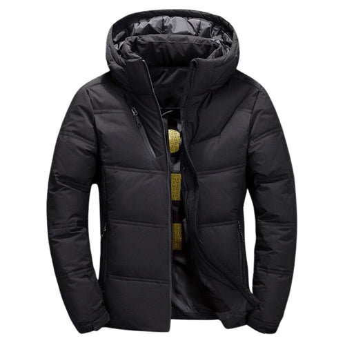 Herr Vinterjacka Avtagbar Huva Polyester Tjock Isolering