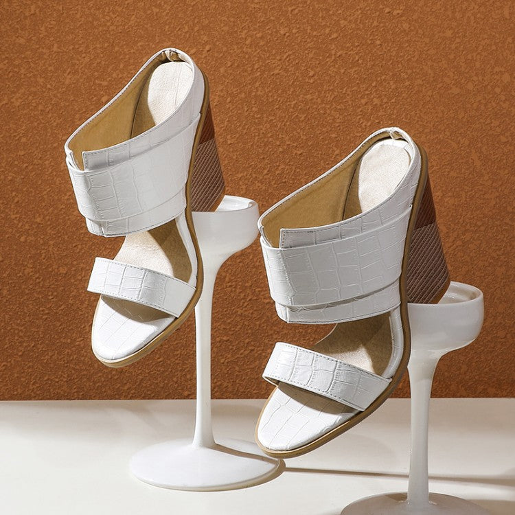 Dam Sandal Chunky Häl Bonded PU-Läder-6