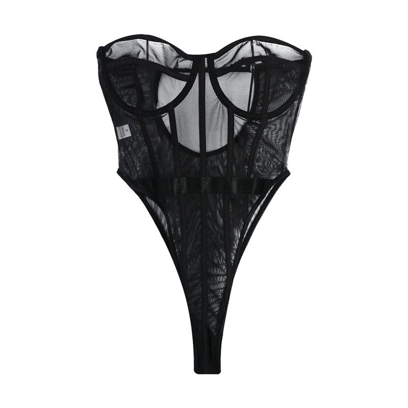 Dam Bodysuit Transparent Slim Fit Polyester-2
