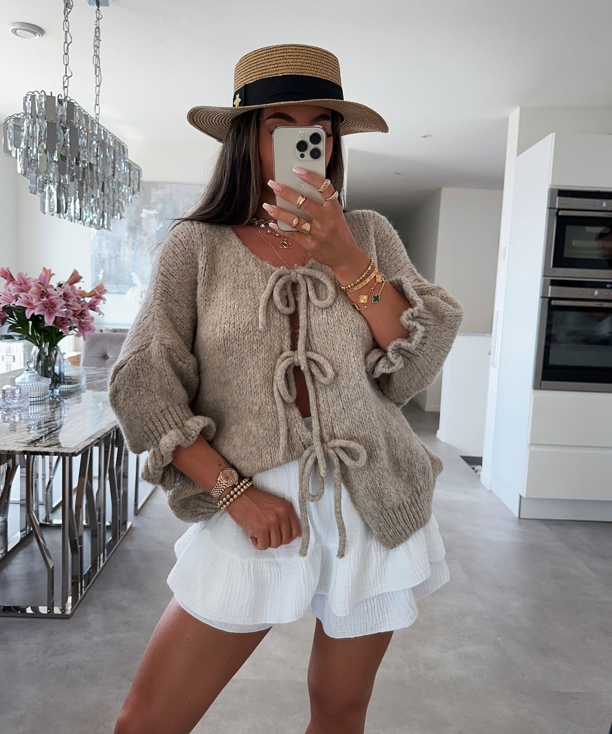 Dam Topp Tre Fjärdedelar Modern Mjuk Tyg Festtoppar-1