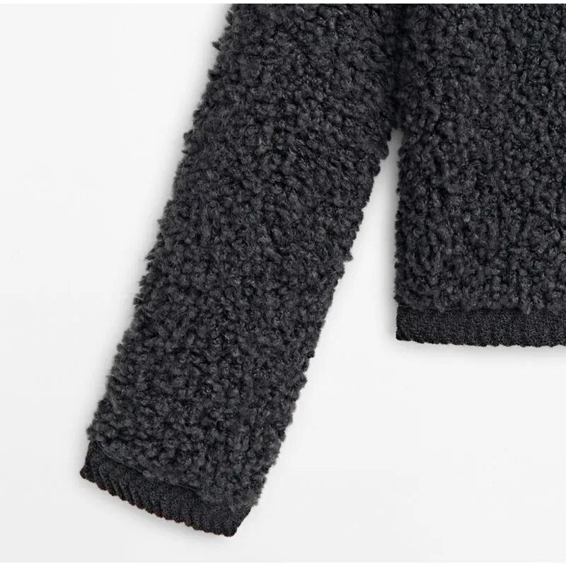 Kvinnors Knappkardigan Medelstor Längd Stickad Akryl-3