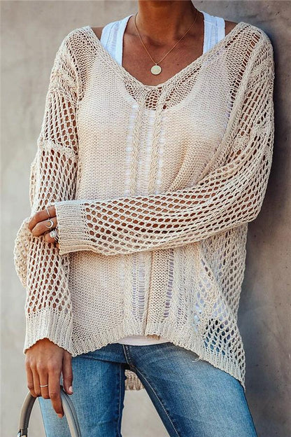 Festtoppar Dam Långärmad Virkad Bomull-2