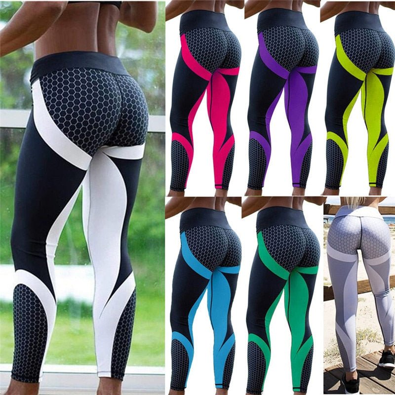 Dam Yogaleggings Trendig Design Andningsbart Material-2
