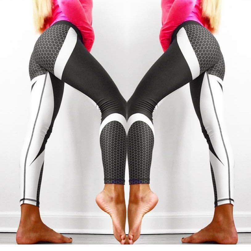 Dam Yogaleggings Trendig Design Andningsbart Material-3