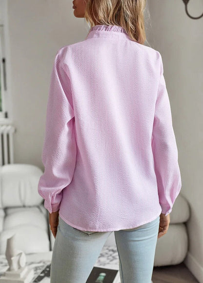 Kvinnors Skjorta Ruffles Polyester-5