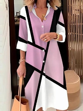 Dam Klänning Lätt Elegant Design 100% Bomull-3