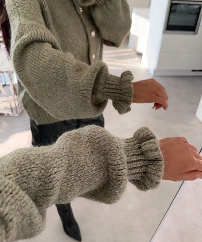 Dam Tröja Mjuk Kaki Avslappnad Varm Fiber-4