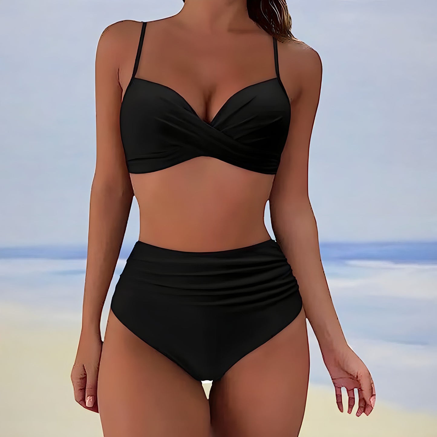 Variant image for Dam Högmidjad Bikini Högkvalitativt Tyg-6