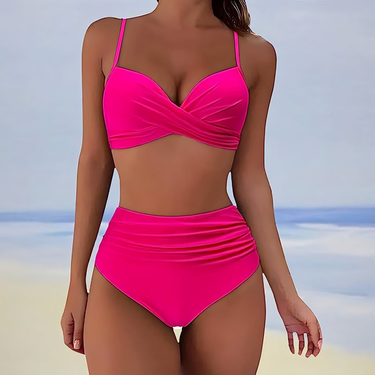 Variant image for Dam Högmidjad Bikini Leopardmönster Elastiskt Tyg-26