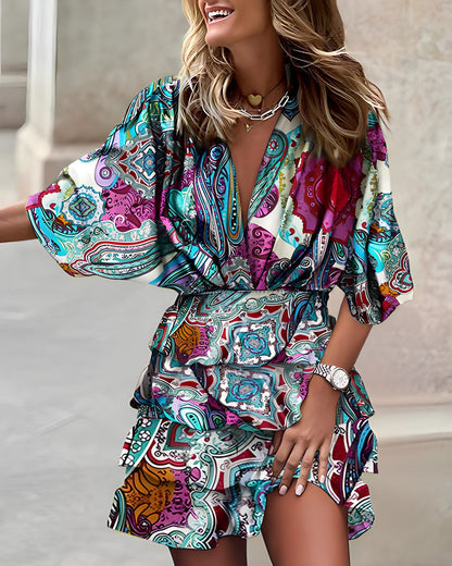 Dam Miniklänning Ruffle Mjuk Andningsbar Material 14