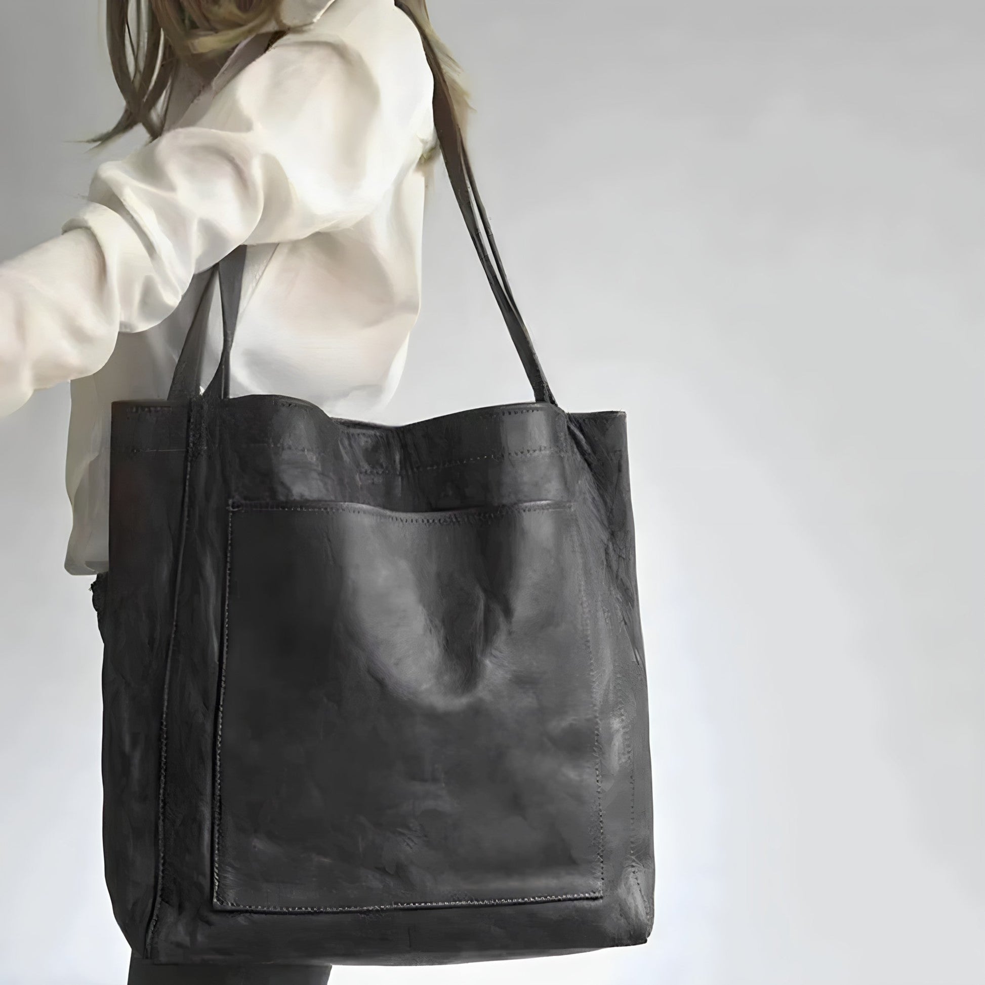 Damväska Läder Elegant Design Rymlig Axel- och Handväska 4
