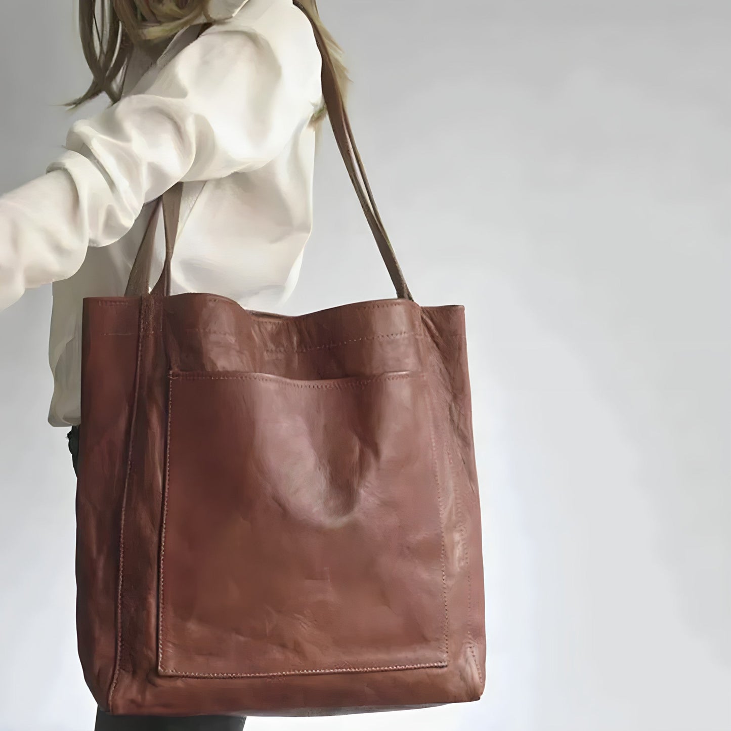 Damväska Läder Elegant Design Rymlig Axel- och Handväska 3