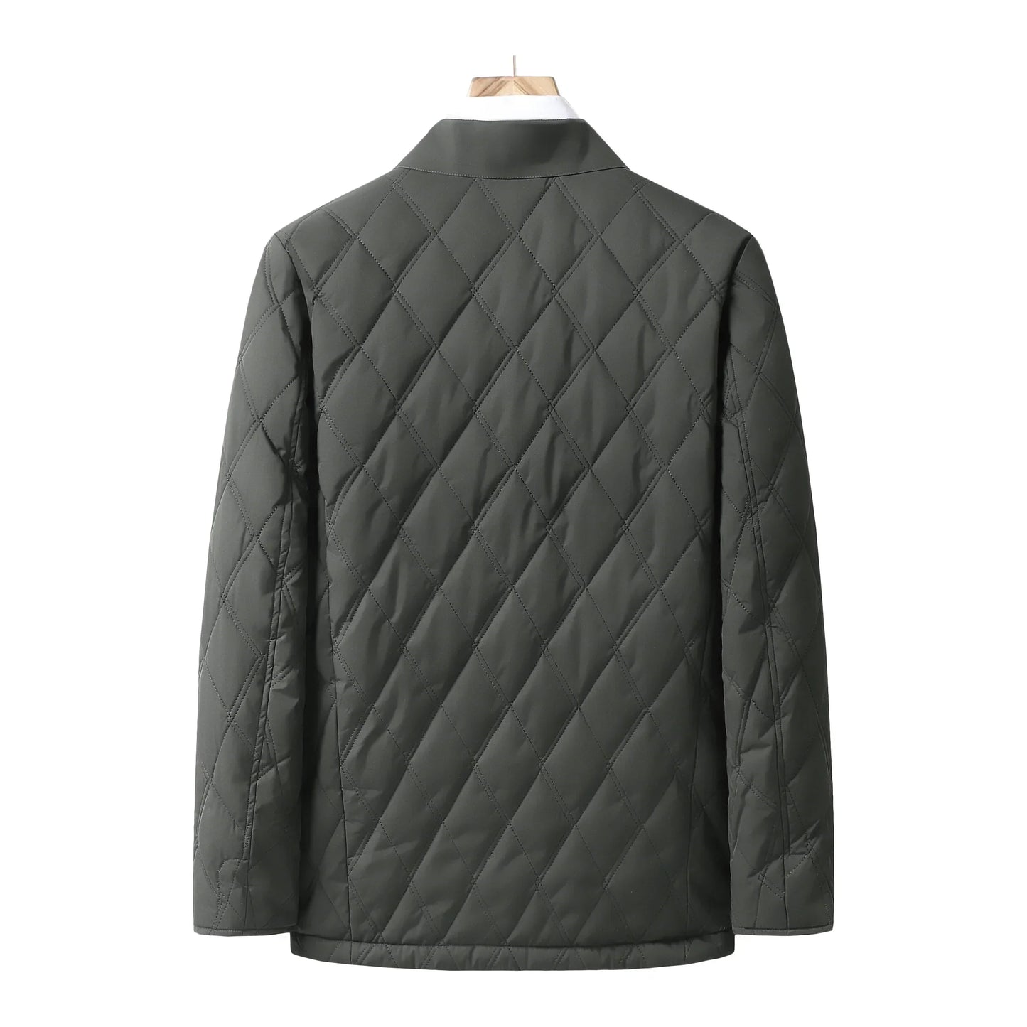 Herrjacka Quiltad Vinter i Ny Ull med Klassisk Design-3