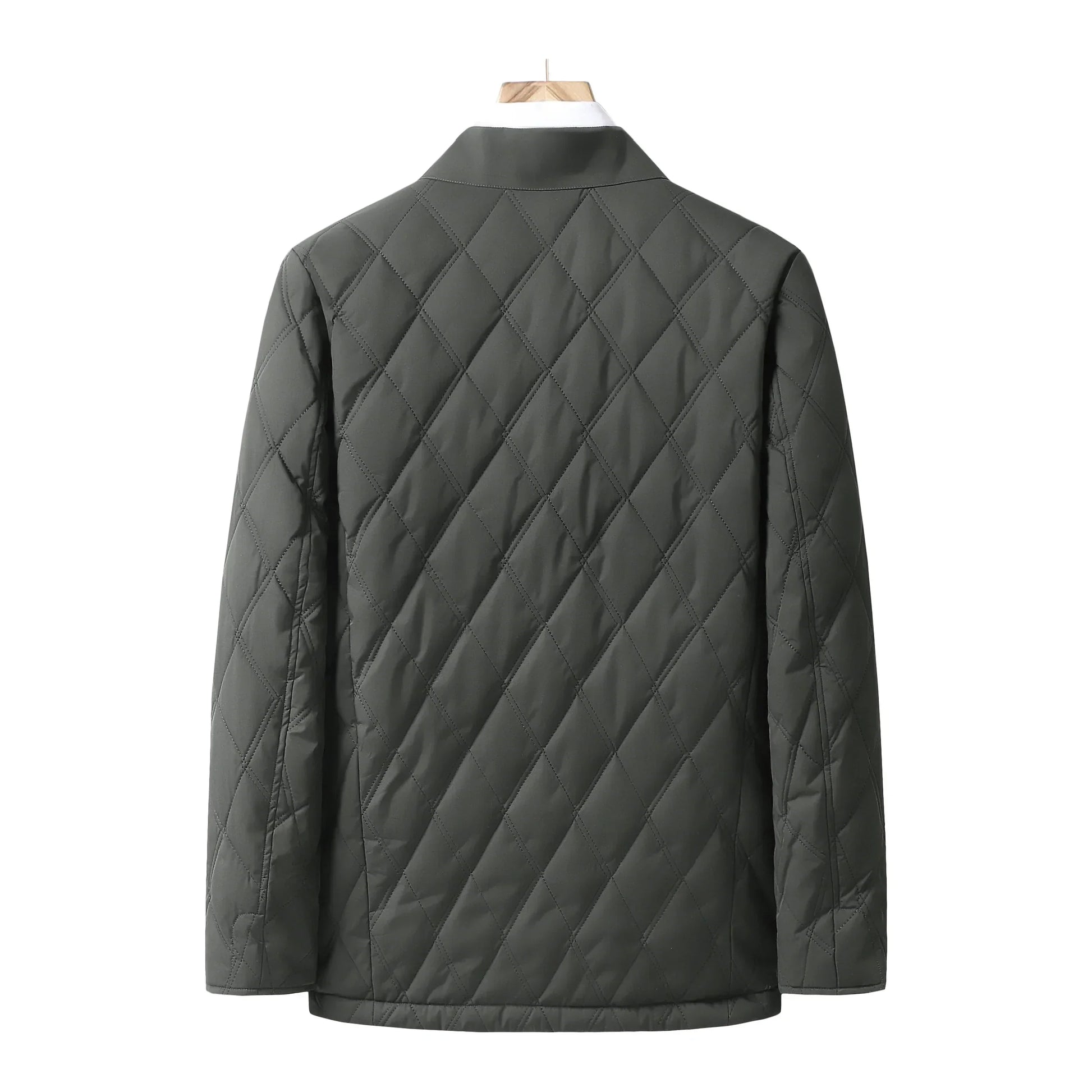 Herrjacka Quiltad Vinter i Ny Ull med Klassisk Design-3