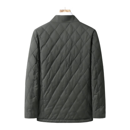Herrjacka Quiltad Vinter i Ny Ull med Klassisk Design-3