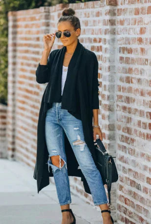 Variant image for Dam Kappa Lång Öppen Front Högkvalitativt Tyg-13