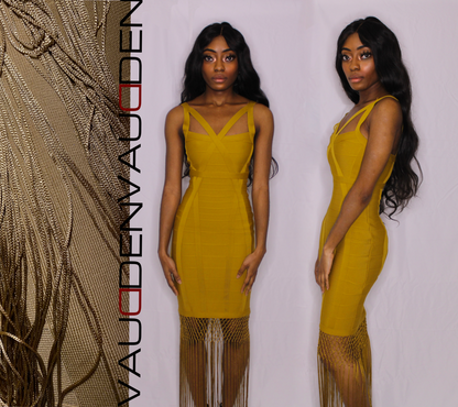 Dam Klänning Bandage Hjärtformad Halsringning Elastiskt Material-6