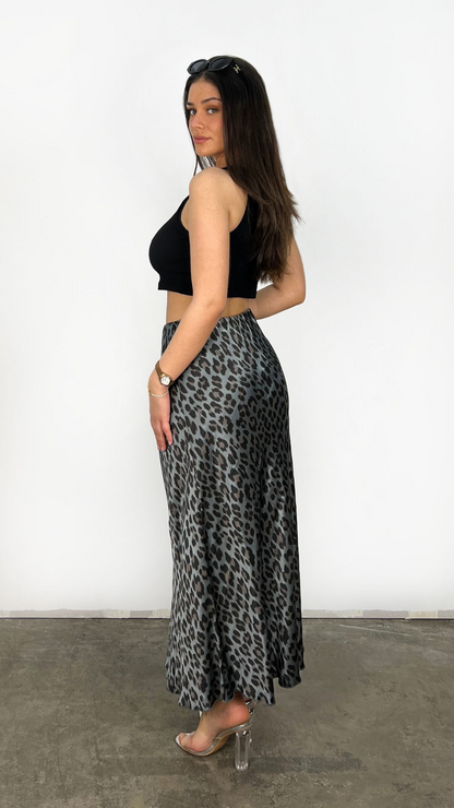 Damrock i Satin Lös Passform Polyester-3