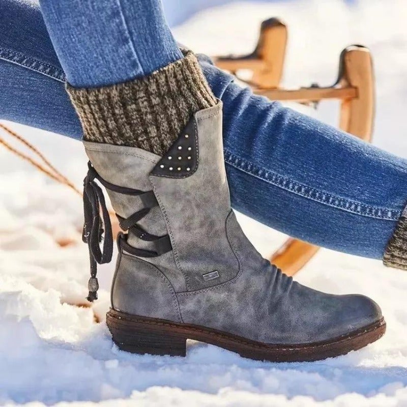 Variant image for Dam Snöskor Modern Design Eco Leather Med Blixtlås och Mysig Inredning-19