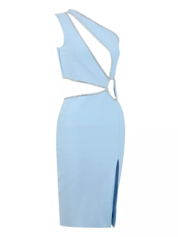 Kvinnors Bandageklänning Utskärningar Glittrande Detaljer Elastisk Viskos 3