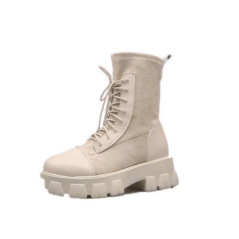 Dam Plattformstövlar Eco-Velour Läder-6