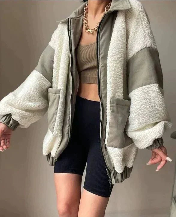 Dam Fleecejacka Vintervärme Mjuk Fleece-4