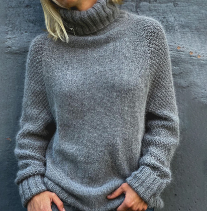 Variant image for Dam Stickad Överdimensionerad Turtleneck Tröja i Mjuk Akrylblandning-13