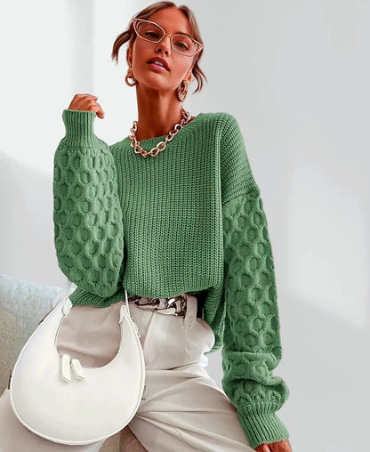 Kvinnors Pullover Tröja Fleece Modern Snitt-6